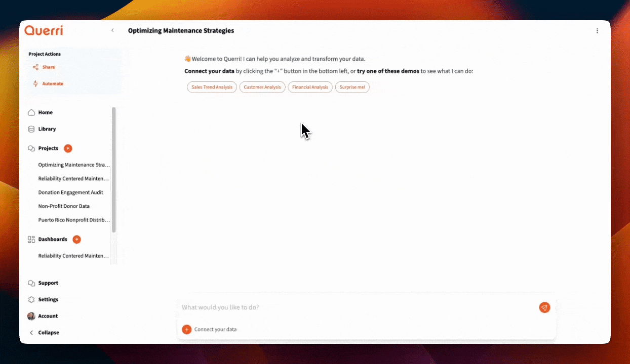 Data loading and joining interface showing comprehensive analysis capabilities